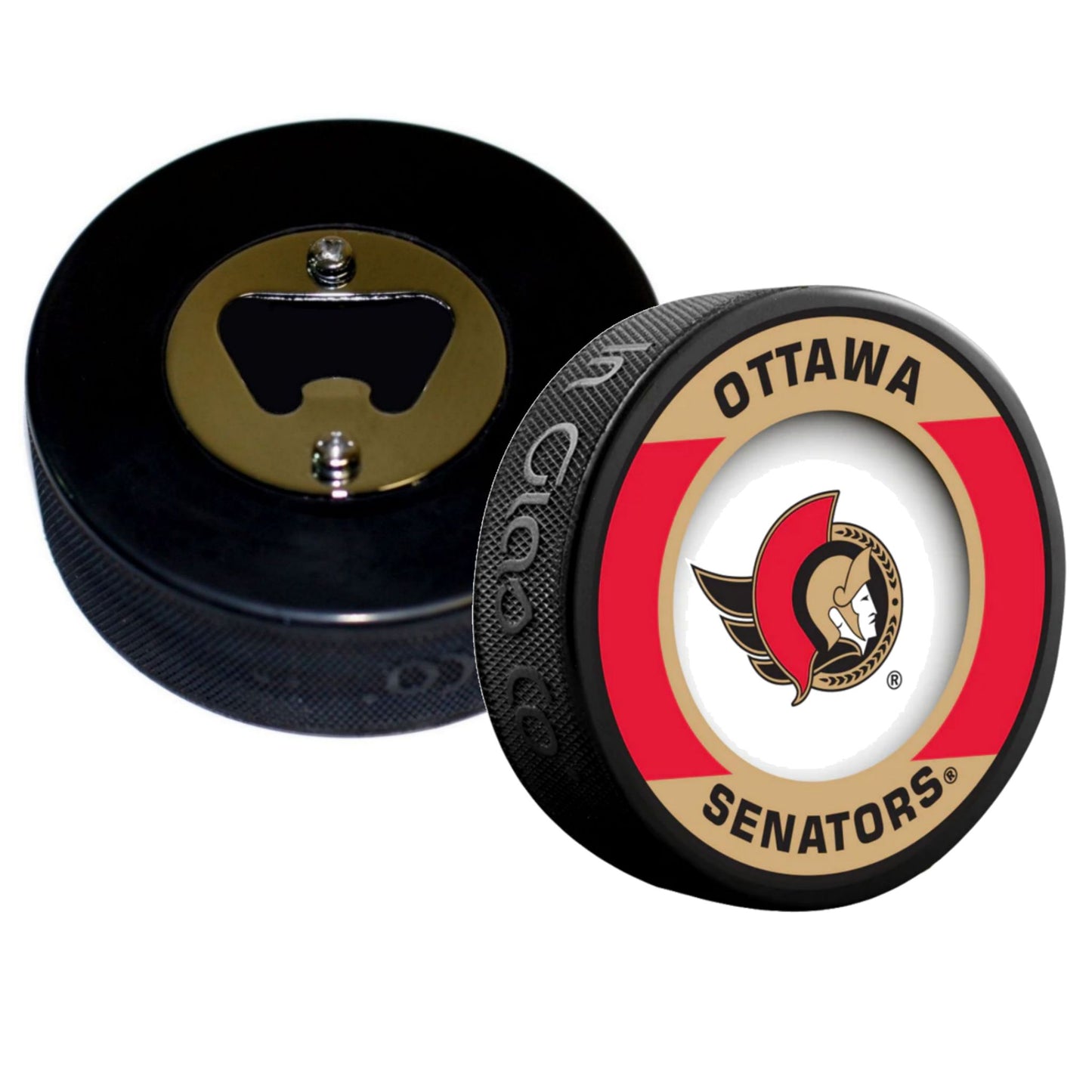 Ottawa Senators Retro Series Hockey Puck Bottle Opener