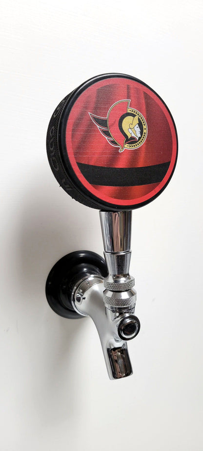 Ottawa Senators Reverse Series Hockey Puck Beer Tap Handle