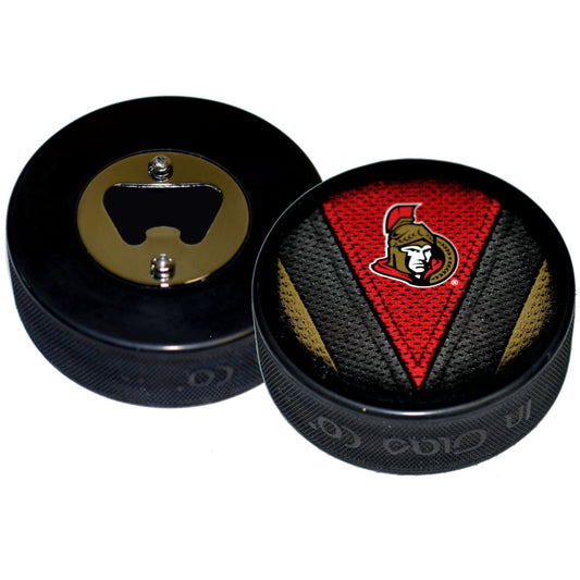 Ottawa Senators Stitch Series Hockey Puck Bottle Opener