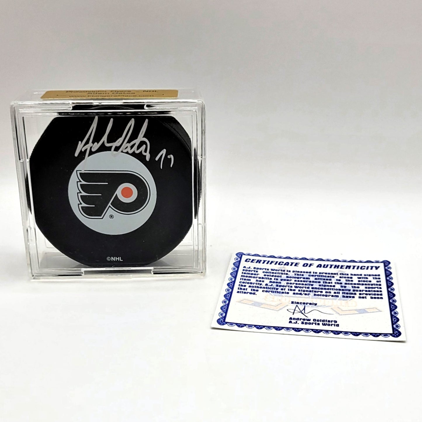 Philadelphia Flyers Adam Oates Autographed Hockey Puck With COA