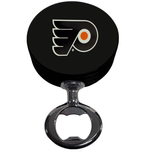 Philadelphia Flyers Black Nickel Colored FULCRUM Series Hockey Puck Bottle Opener