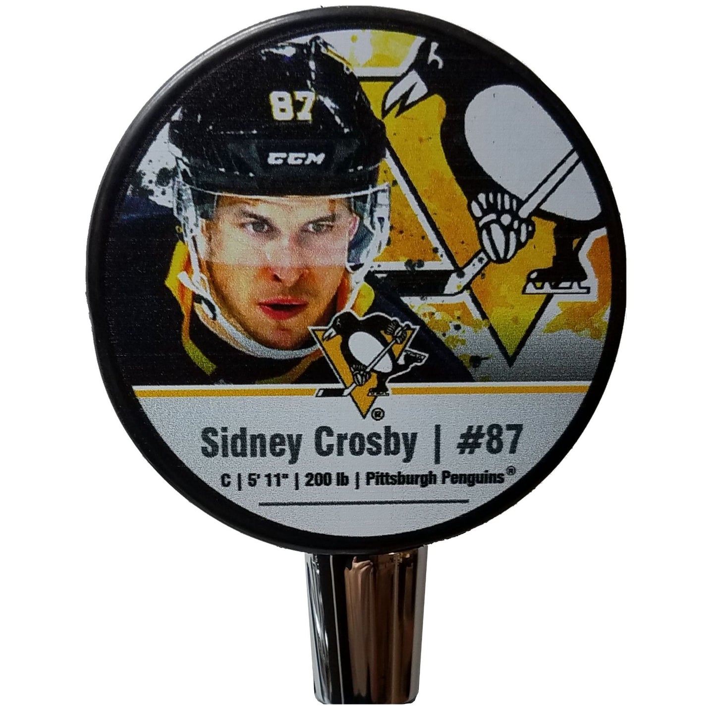 Pittsburgh Penguins Sidney Crosby Player Series Hockey Puck Beer Tap Handle