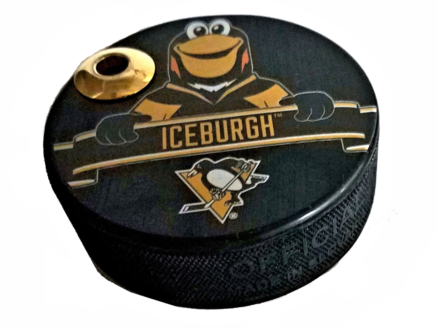 Pittsburgh Penguins Iceburgh Mascot Series Artisan Hockey Puck Desk Pen Holder