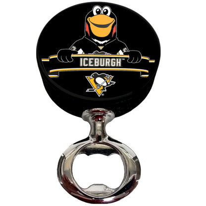 Pittsburgh Penguins Iceburgh Mascot FULCRUM Series Hockey Puck Bottle Opener