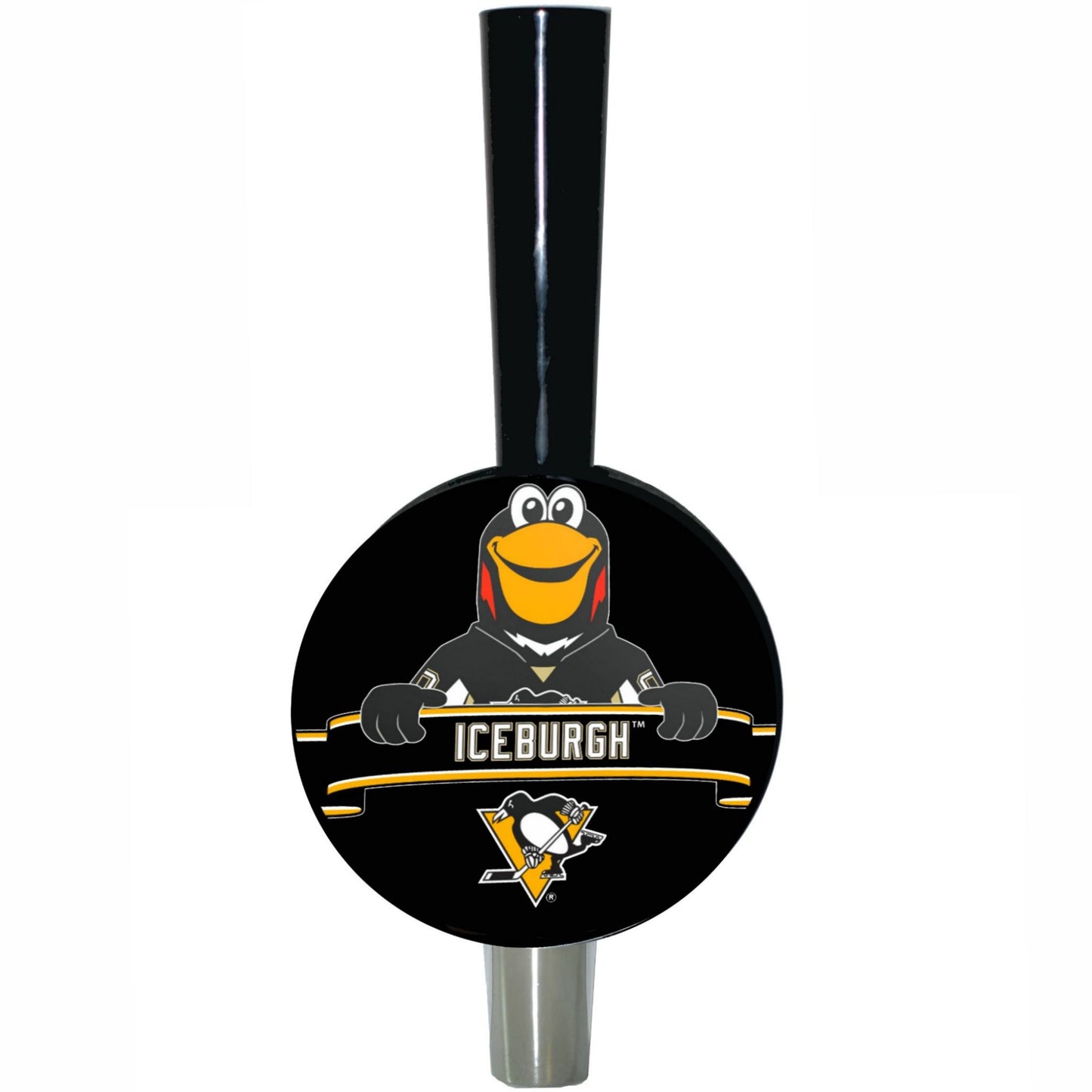 Pittsburgh Penguins Iceburgh Mascot Series Tall-Boy Hockey Puck Beer Tap Handle