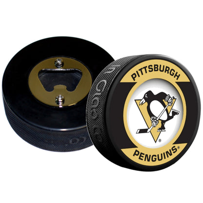 Pittsburgh Penguins Retro Series Hockey Puck Bottle Opener