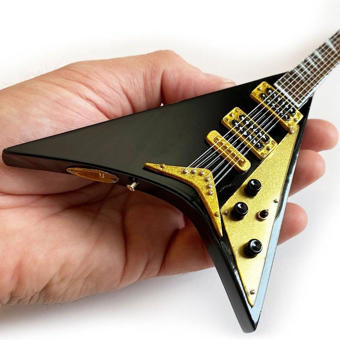Randy Rhodes' Signature Black Concorde V Miniature Guitar Replica Collectible