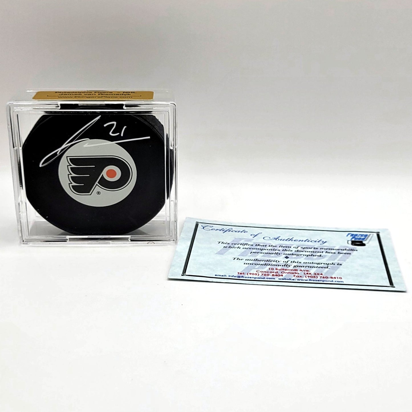 Philadelphia Flyers James van Riemsdyk Autographed Hockey Puck With COA