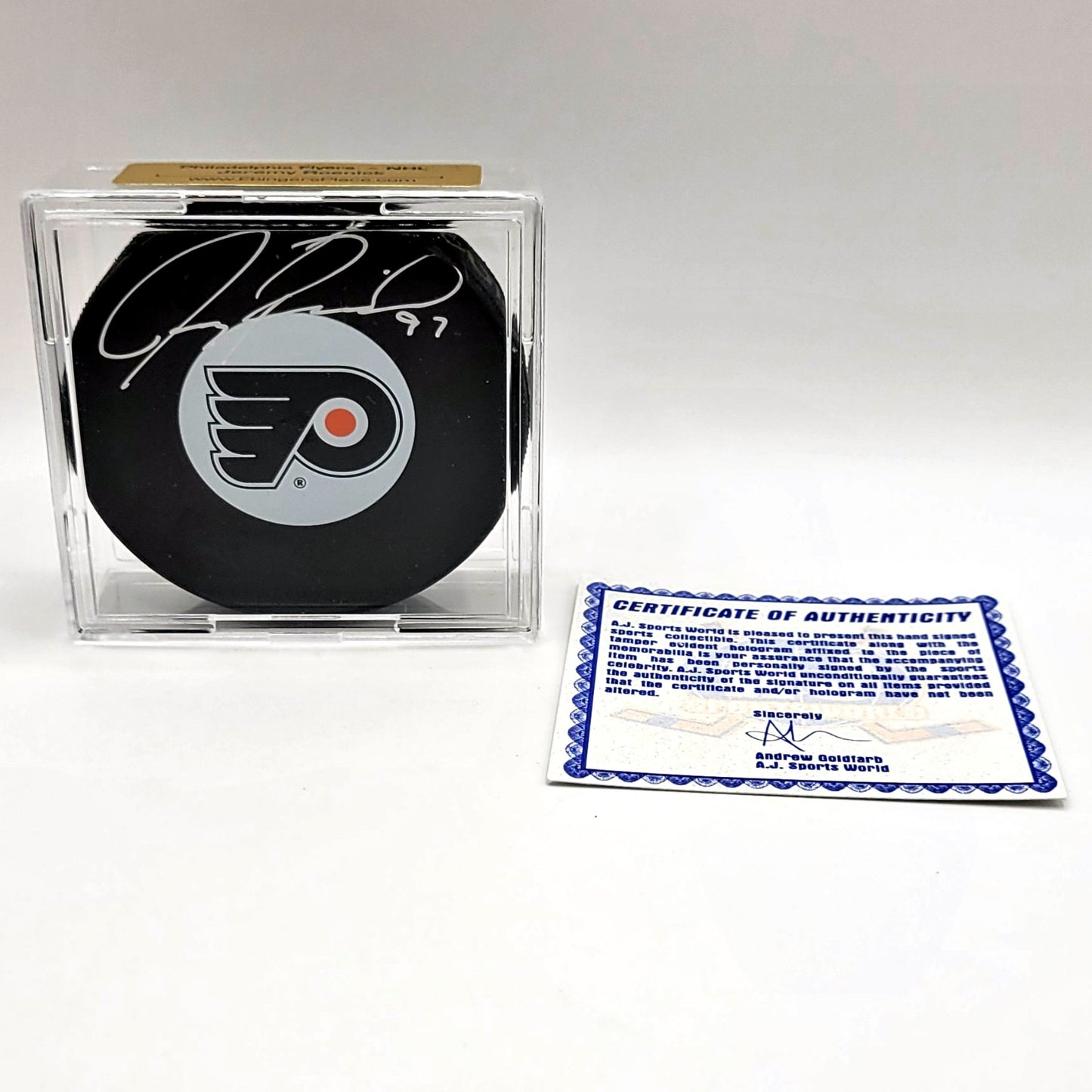 Philadelphia Flyers Jeremy Roenick Autographed Hockey Puck With COA