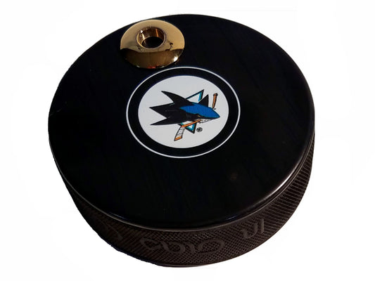 San Jose Sharks Auto Series Artisan Hockey Puck Desk Pen Holder