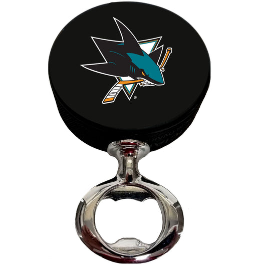 San Jose Sharks FULCRUM Series Hockey Puck Bottle Opener