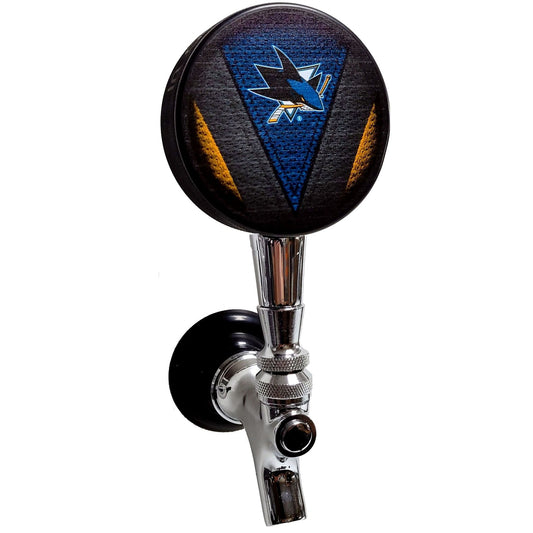 San Jose Sharks Stitch Series Hockey Puck Beer Tap Handle