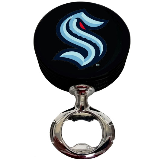 Seattle Kraken FULCRUM Series Hockey Puck Bottle Opener