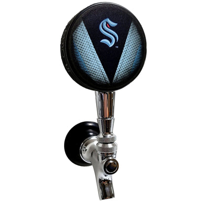 Seattle Kraken Stitch Series Hockey Puck Beer Tap Handle