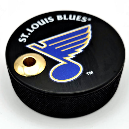 St Louis Blues Basic Series Artisan Hockey Puck Desk Pen Holder With Pen