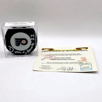 Philadelphia Flyers Don Saleski Autographed Hockey Puck With COA