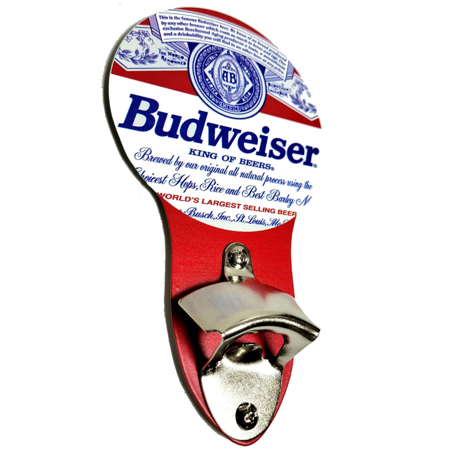 Budweiser Metal Sign Bottle Opener