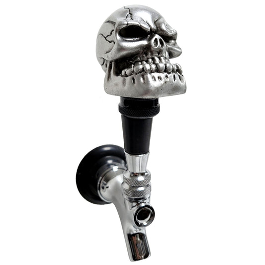 Silver Angry Skull Beer Tap Handle