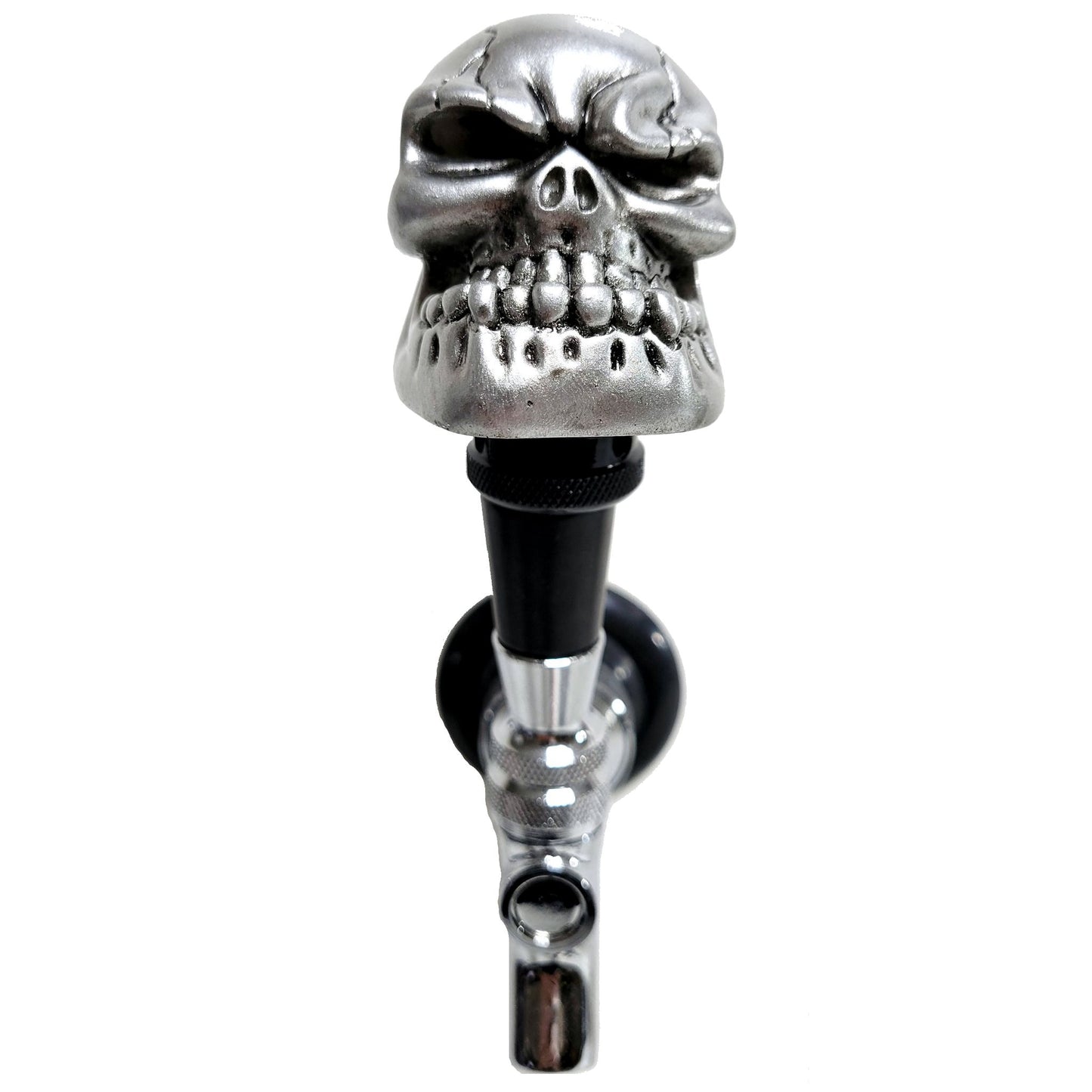 Silver Angry Skull Beer Tap Handle