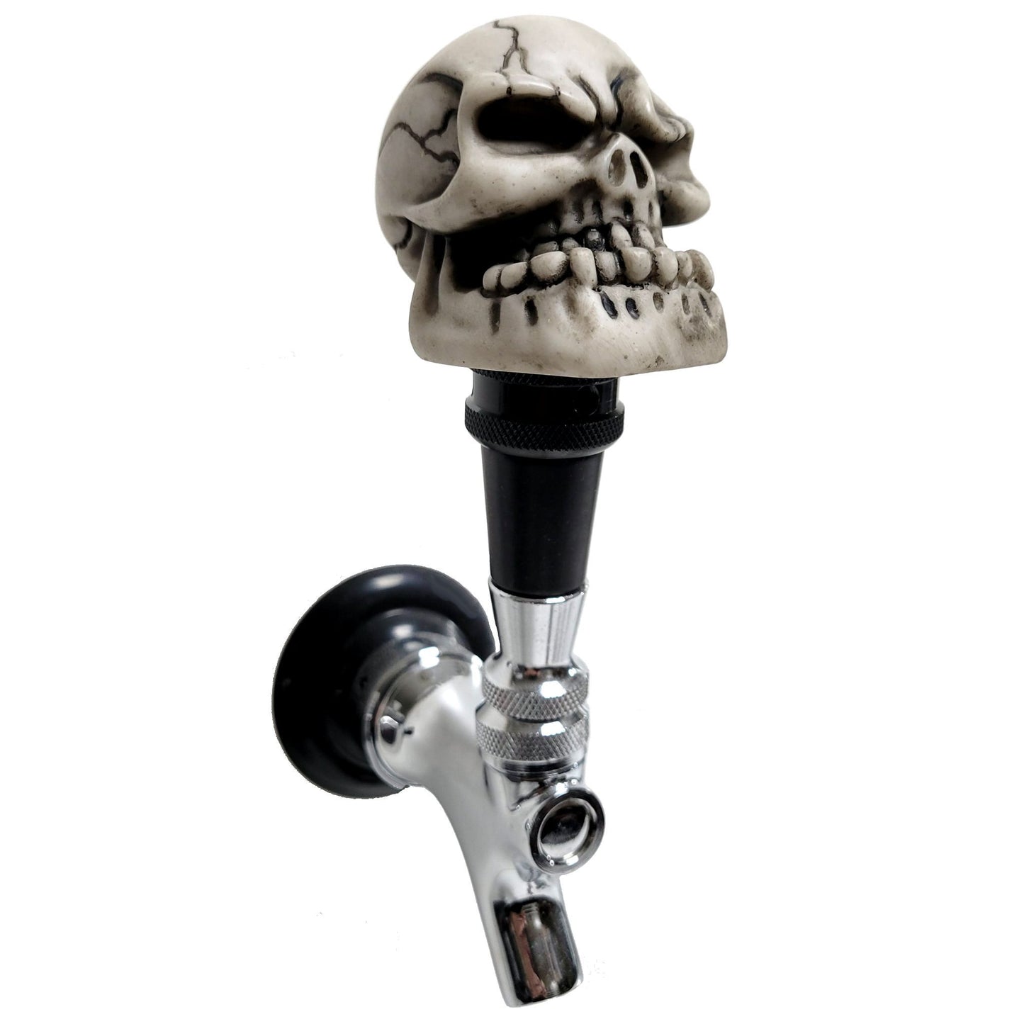 White Angry Skull Beer Tap Handle