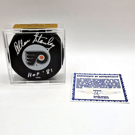 Philadelphia Flyers Allan Stanley Autographed Hockey Puck With COA