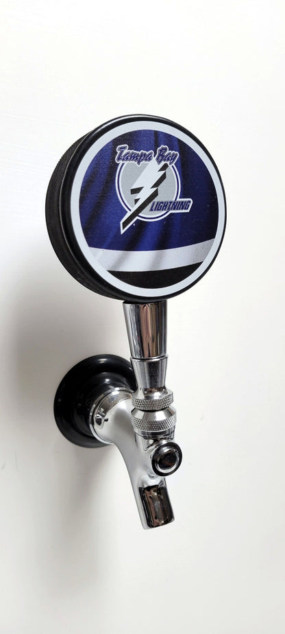 Tampa Bay Lightning Reverse Series Hockey Puck Beer Tap Handle