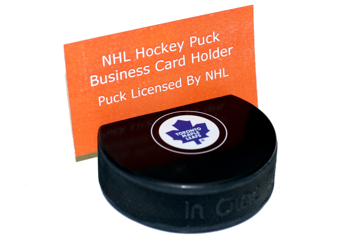 Toronto Maple Leafs Throwback Logo Autograph Series Hockey Puck Business Card Holder