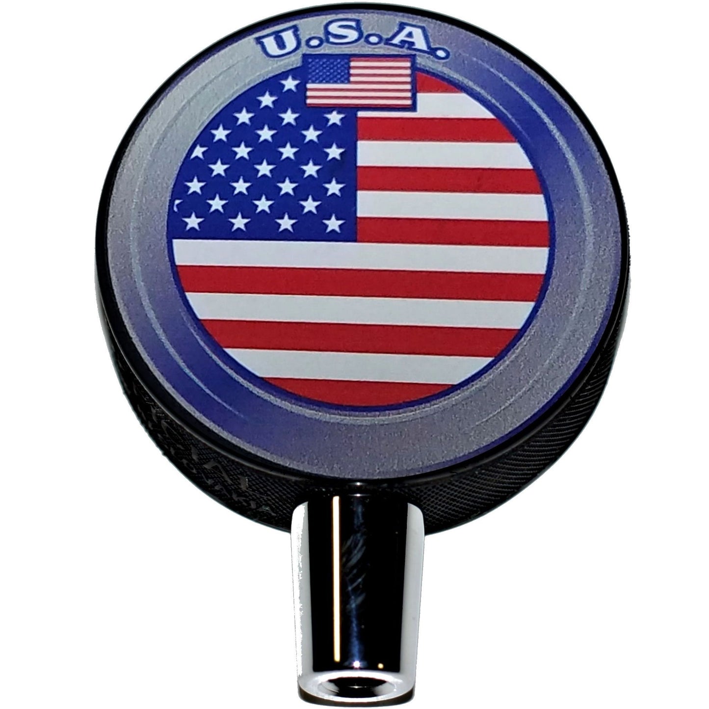 United States Flag Hockey Puck Beer Tap Handle
