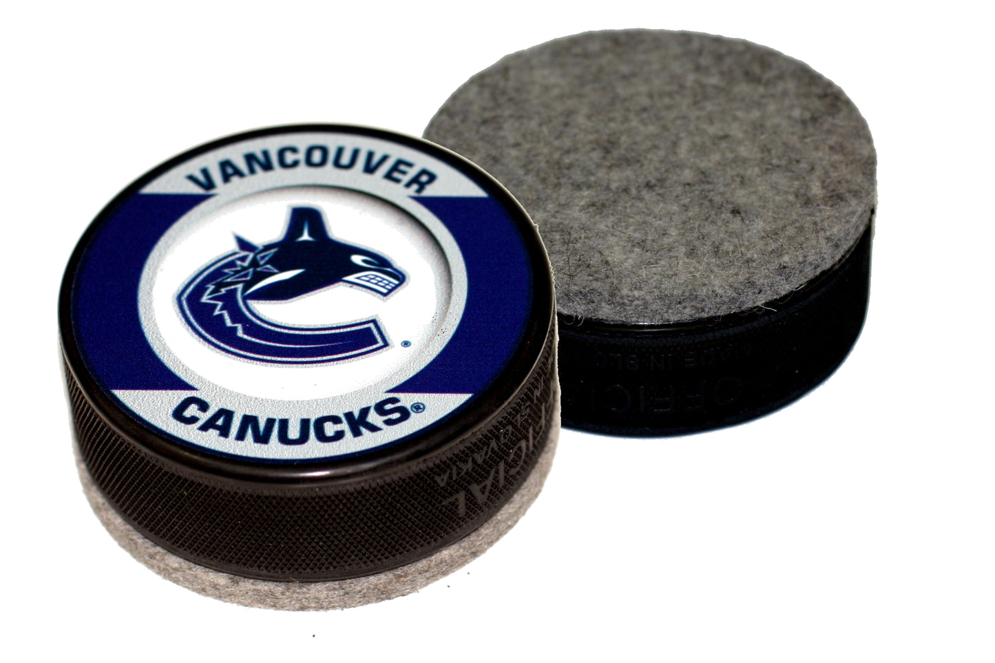 Vancouver Canucks Retro Series Hockey Puck Board Eraser For Chalk & Whiteboards