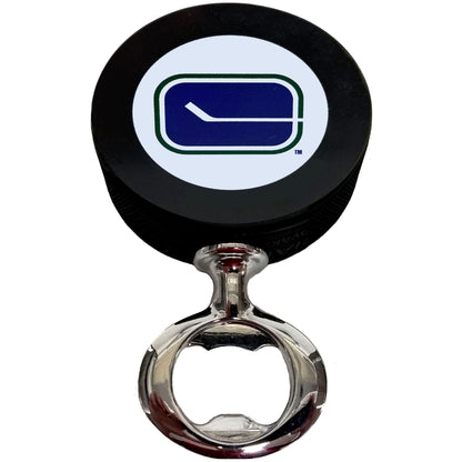 Vancouver Canucks Vintage Series FULCRUM Series Hockey Puck Bottle Opener