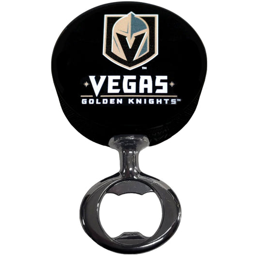 Vegas Golden Knights Black Nickel Colored FULCRUM Series Hockey Puck Bottle Opener