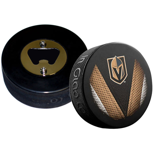 Vegas Golden Knights Stitch Series Hockey Puck Bottle Opener