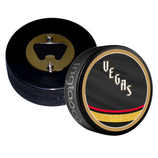 Vegas Golden Knights Reverse Series Hockey Puck Bottle Opener