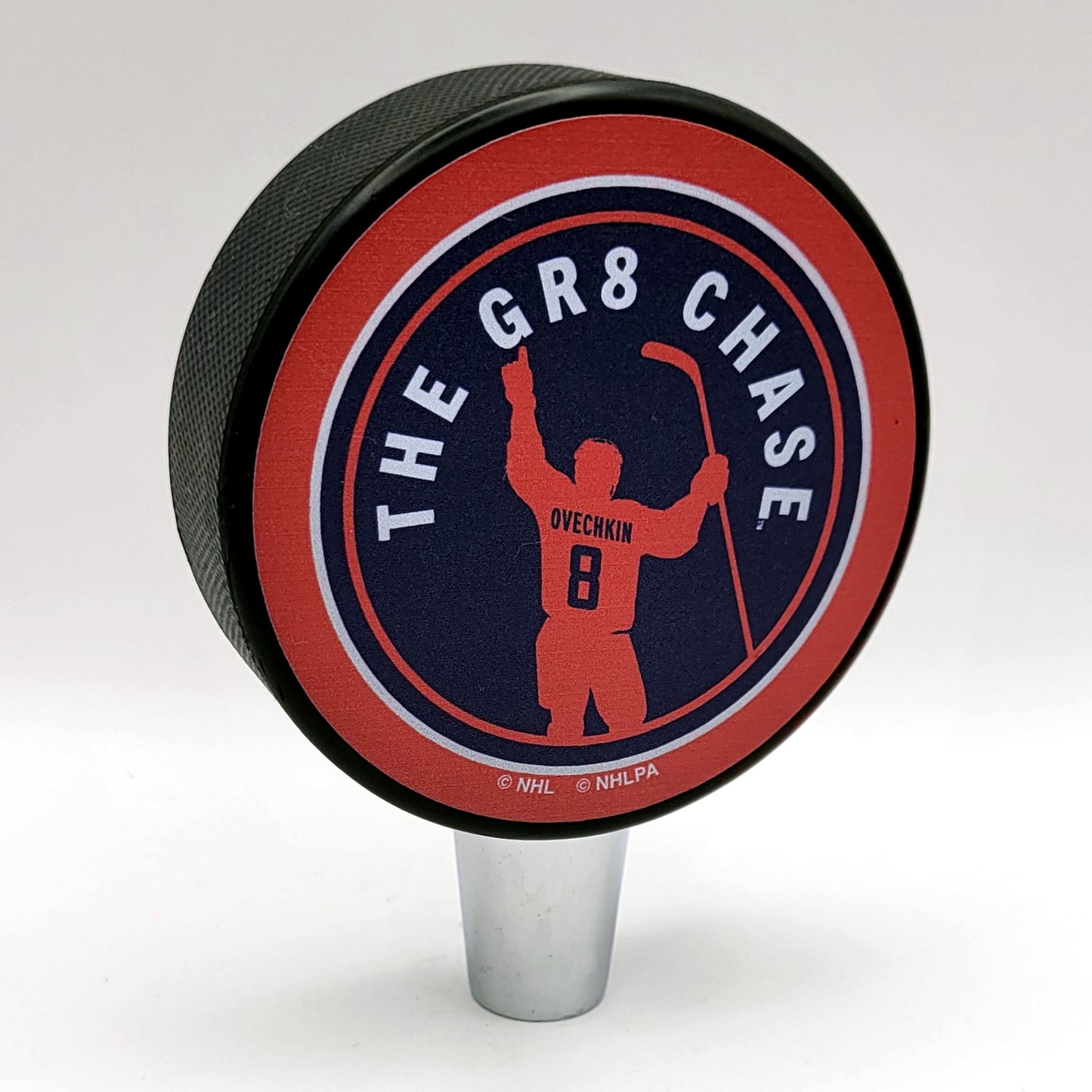 Washington Capitals Alex Ovechkin 'The Gr8 Chase' Hockey Puck Beer Tap Handle