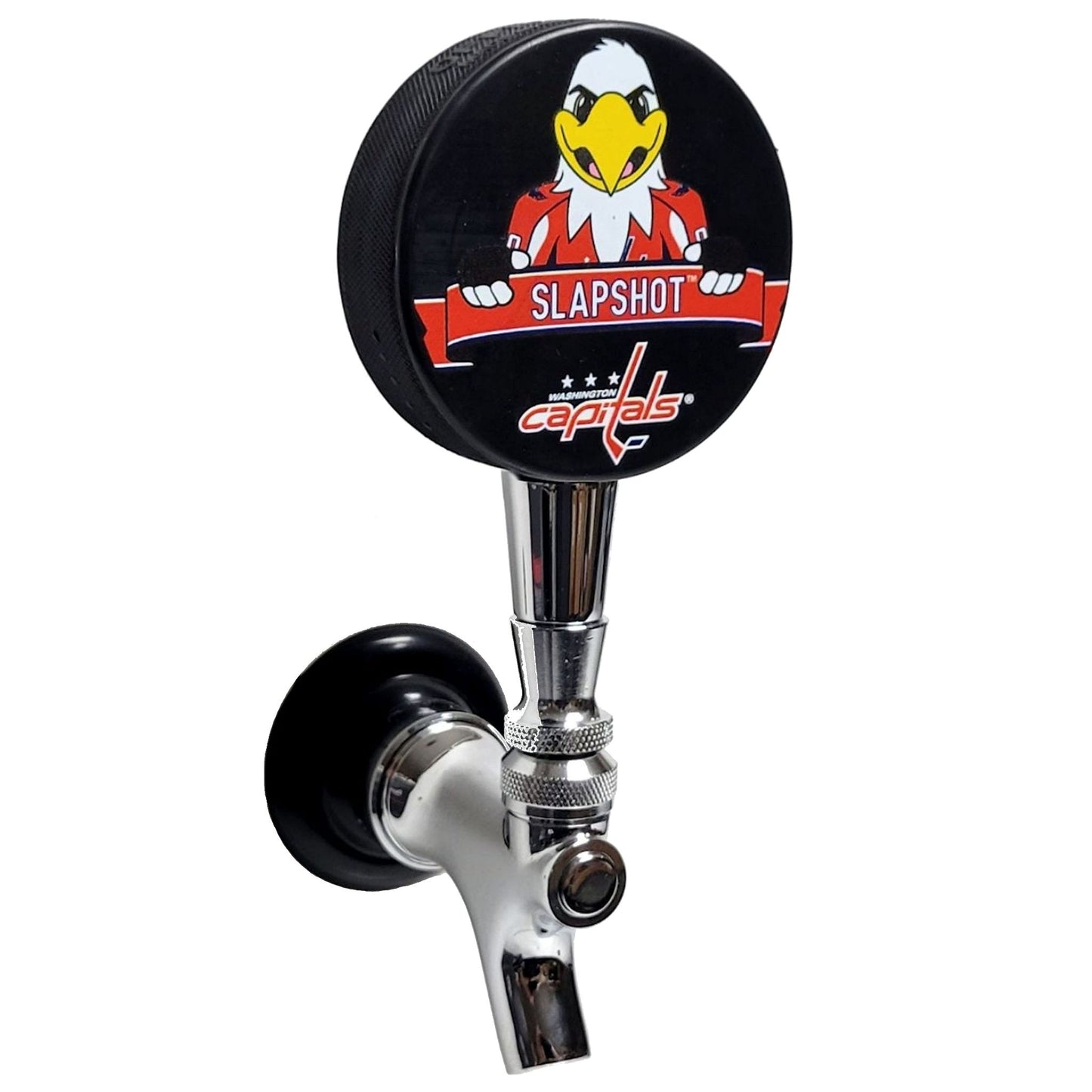 Washington Capitals Slapshot Mascot Hockey Puck Beer Tap Handle