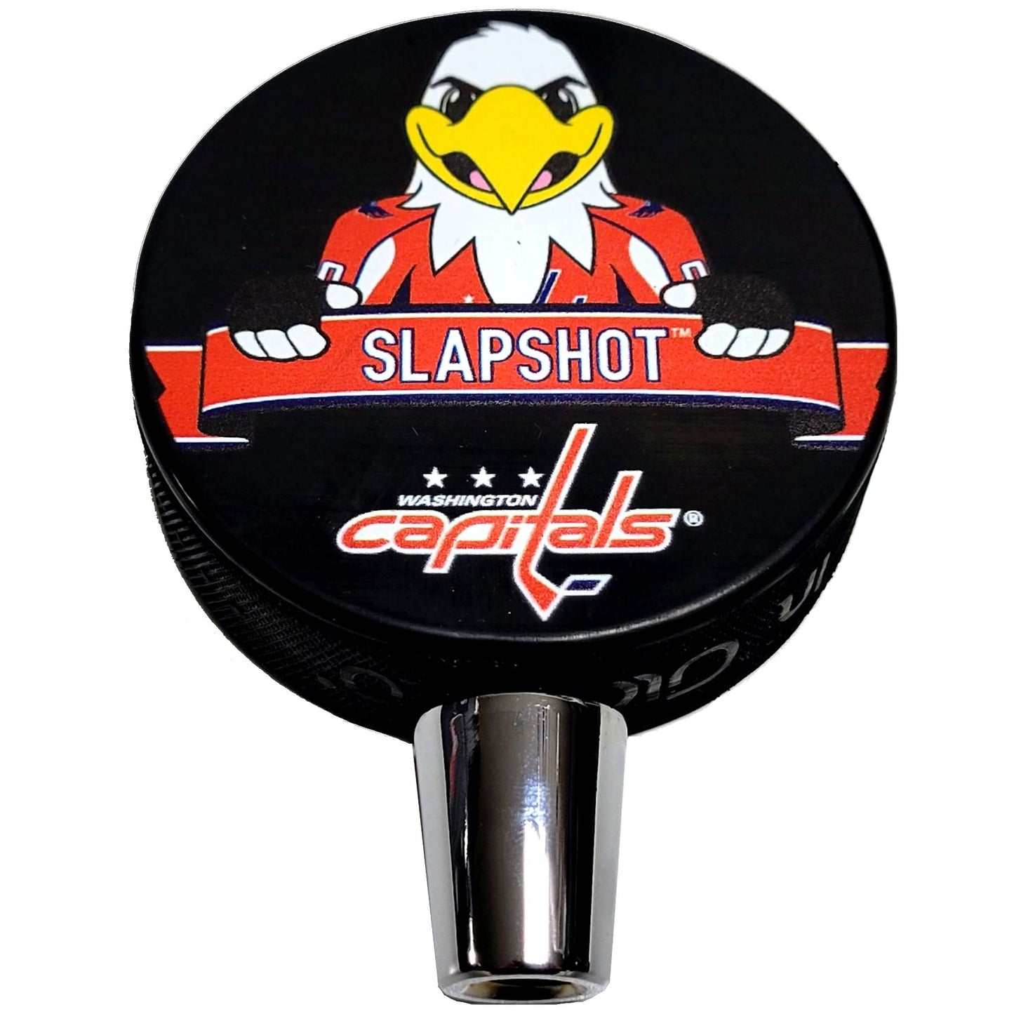 Washington Capitals Slapshot Mascot Hockey Puck Beer Tap Handle