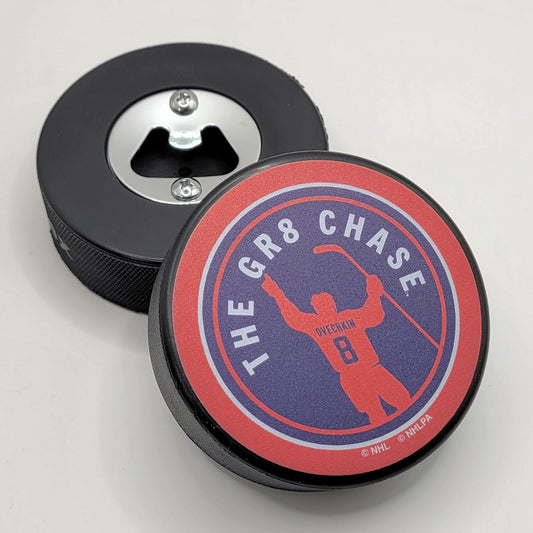 Washington Capitals Alex Ovechkin 'GR8 Chase' Hockey Puck Bottle Opener