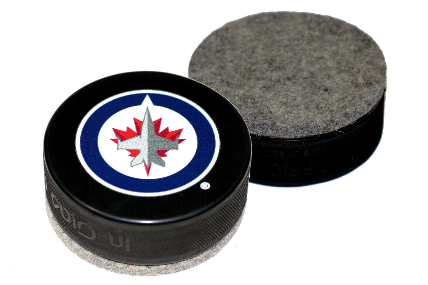 Winnipeg Jets Basic Series Hockey Puck Board Eraser For Chalk & Whiteboards