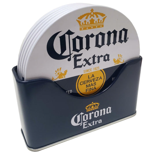 Corona Extra Officially Licensed Coaster 6-Piece Set w/ Holder
