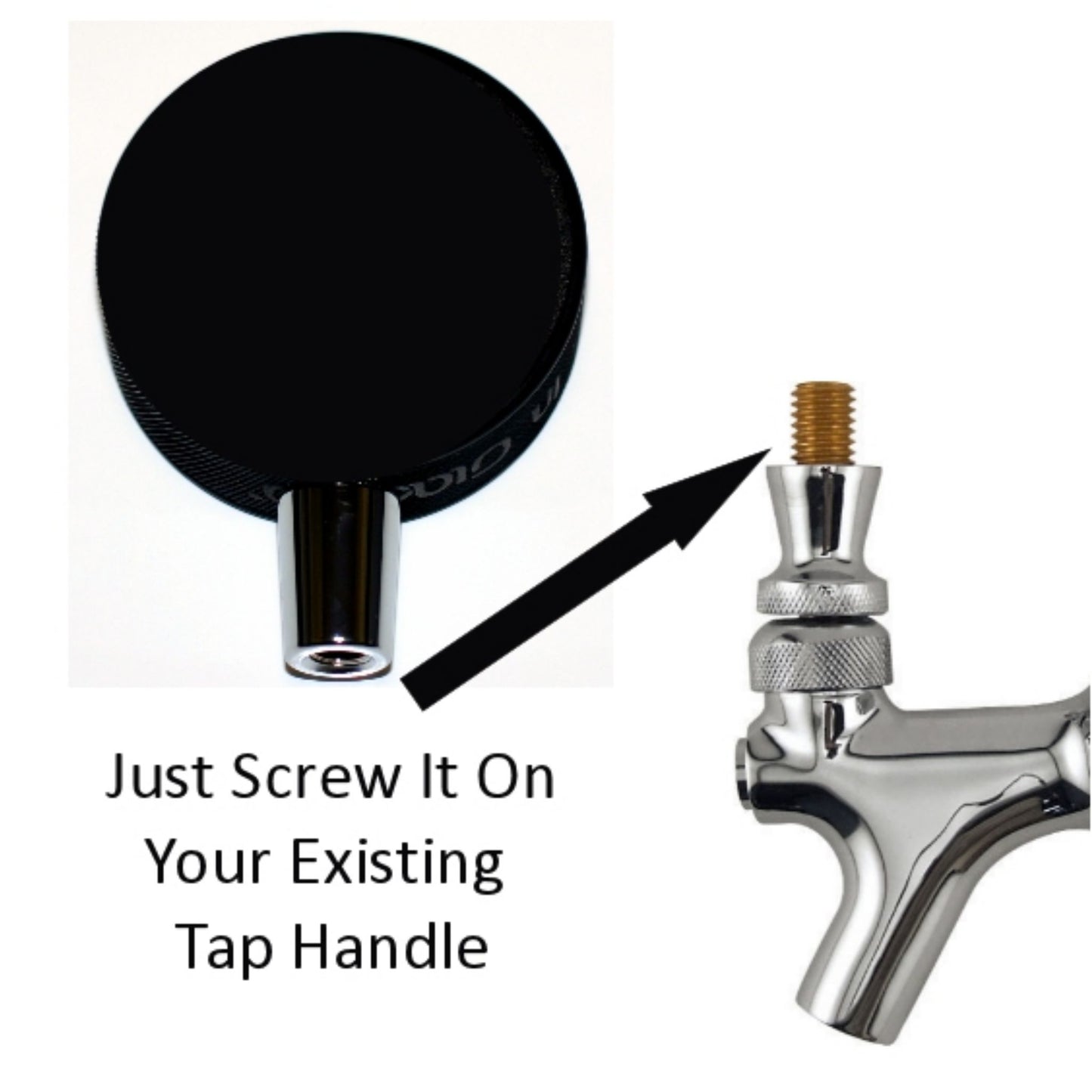 Chalkboard Hockey Puck Beer Tap Handle